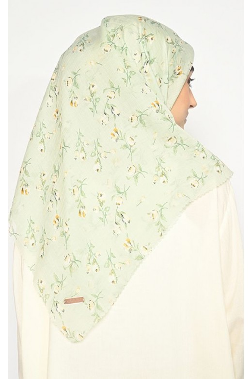 Hijab Segi Empat Jeany Mint Jahit Tepi